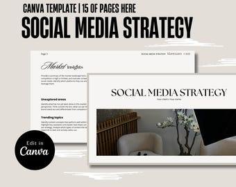 Social Media Strategy Template Canva | Social Media Manager Client Strategy | Instagram Content Audit & Planning Template