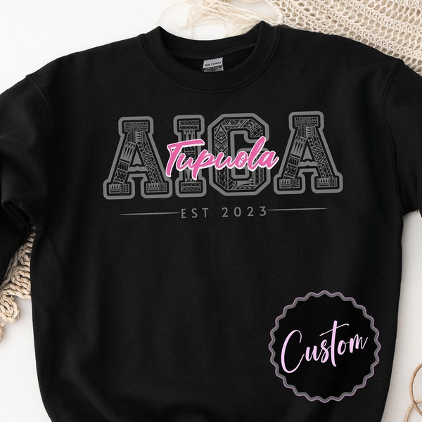 Samoa Aiga Name Sweatshirt - Custom Polynesian Family Name Hoodie for Women, Personalized Sweatshirt for Men, Youth Sweater, Christmas Gift