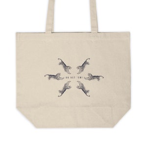 Go Get &#39;Em Tiger - Cotton Canvas Tote Bag -  Farmers Market Tote, Tiger, Big Cat Lovers Gift