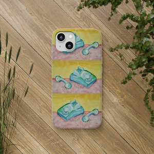 Biologisch afbreekbare telefoonhoesjes - meeste telefoonmodellen - hangend aan de telefoon - vintage ontvanger, vintage telefoon, old school