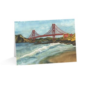 San Francisco California Blank Cards (Boxed 10, 30, and 50pcs) -  Coast, Bay, Golden Gate Bridge, Beach, Landscape,  Ocean, City