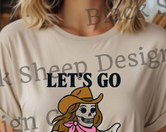 Let’s Go Ghouls – Cowgirl Ghost Halloween Digital Art Print