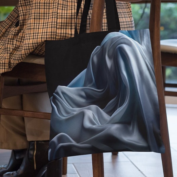 Sensual Sheets: Tote Bag with Ethereal Elegance Artwork | Alluring Grace Artwork Fashion Accessory | Spacious and Durable Canvas Carryall