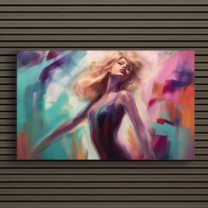 Pop Legend: Swiftie Canvas Wall Art | Culture Icon Abstract Colorful Performance | Captivating Living Room Decor Print Hanging