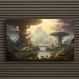 Imagine: Whimsical Wonder | Children&#39;s Playroom Fantasy Artwork | Charming and Enchanting Canvas Wall Art Print Decor | Ready to Hang