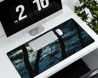 Serene Workspace Essential Zen Retreat Large Desk Mat | Artistic Creativity Calming Inspired Tranquil Bamboo Art | Home Office Mouse Pad