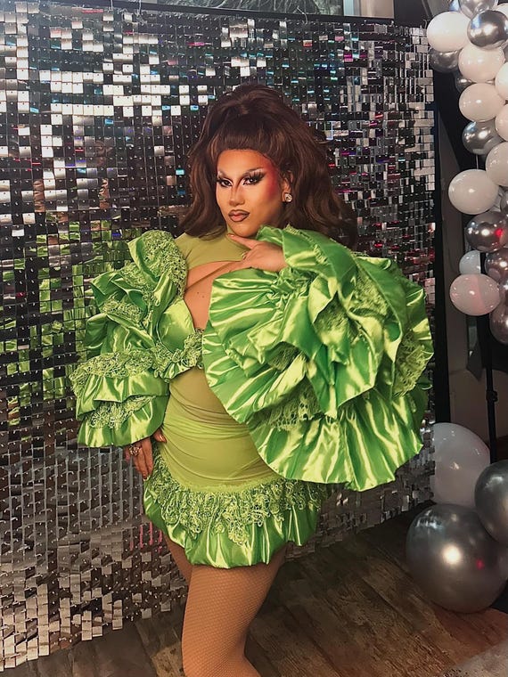 drag queen green dress Queen Green - Custom Made Drag Queen Sequin Gown main image 0