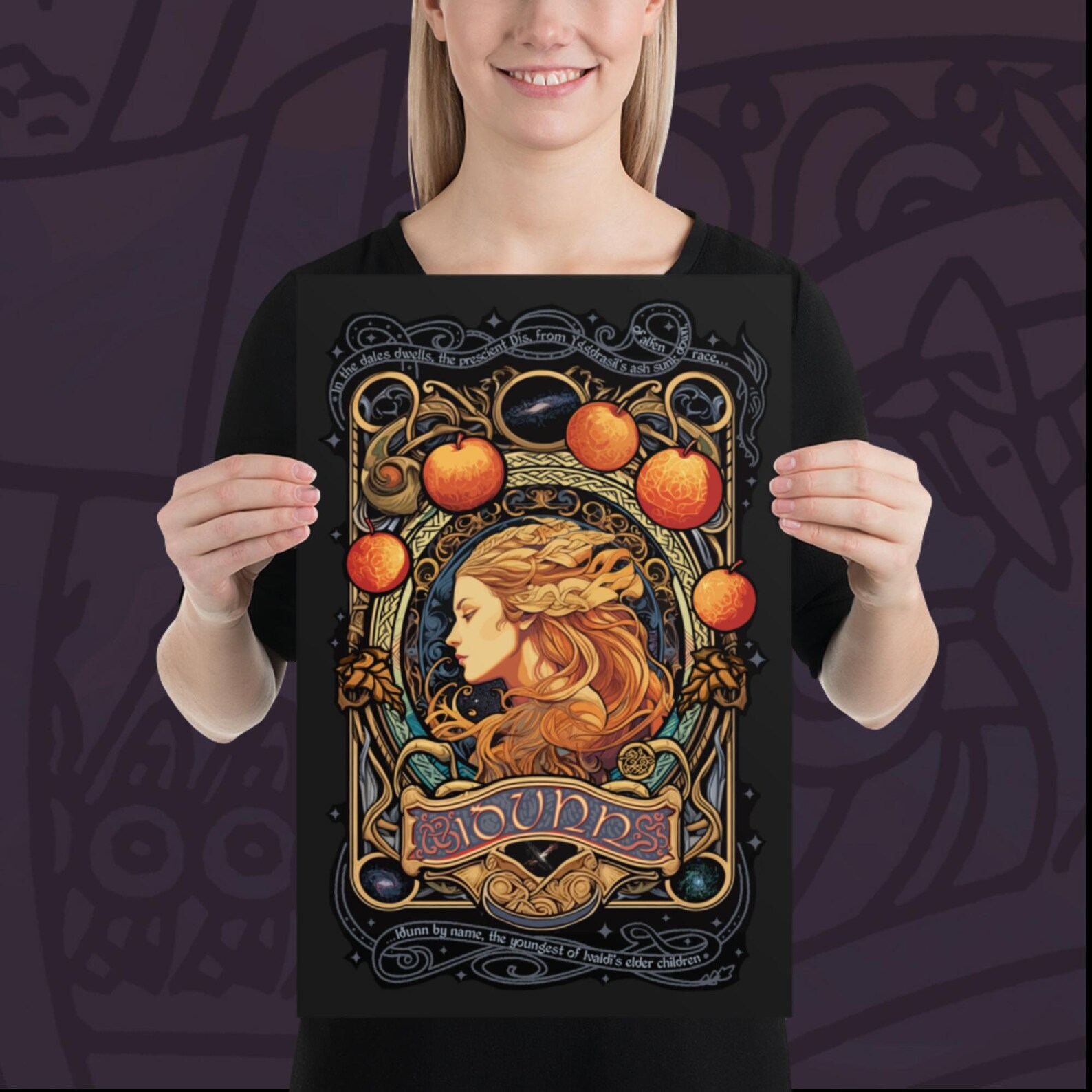 Poster the Goddess Idunn Full Color Viking Norse Diety Art, Mythology ...