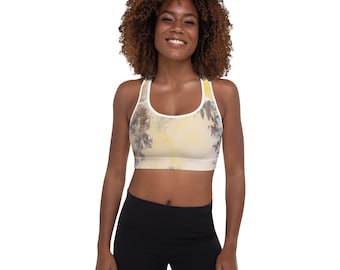 Padded Sports Bra featuring Colorful Abstract Art