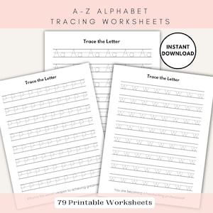 A-Z Alphabet Worksheets Bundle | Printable uppercase and lowercase letter tracing, Handwriting worksheets, Neat Handwriting practice sheets