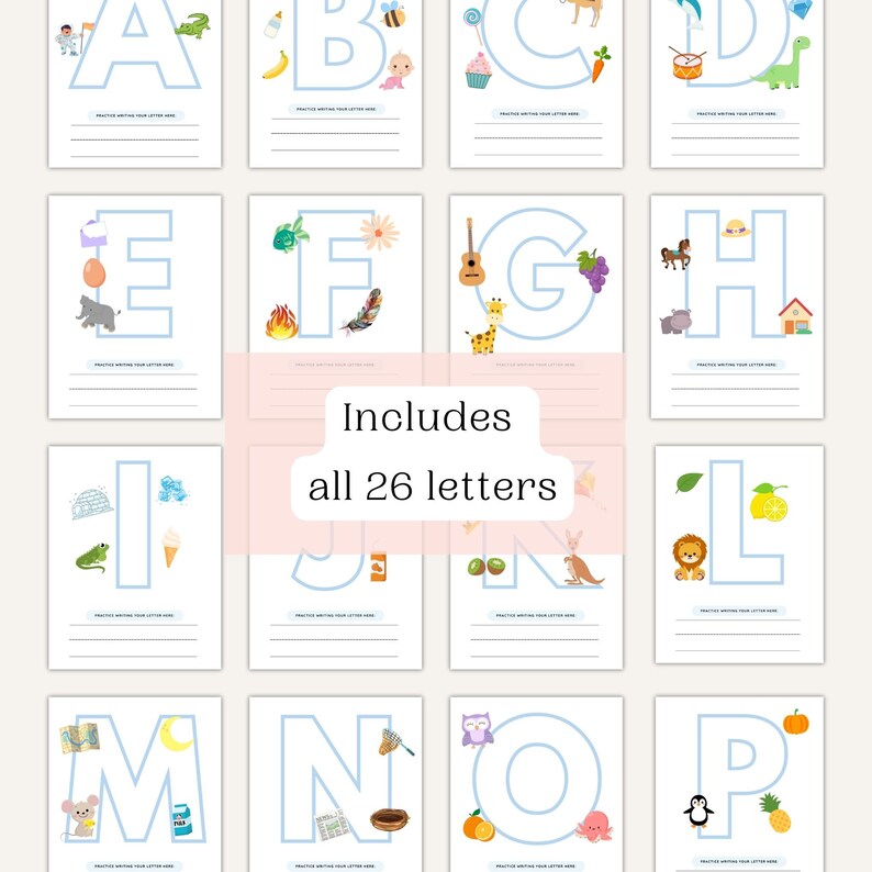 Alphabet Printable Worksheets Letter Tracing, Preschool Morning Menu Printable, Preschool Worksheets, Handwriting practice sheets image 2