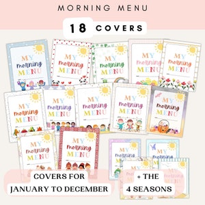 Covers for Preschool Morning Menu Printable, Homeschool Preschool, Preschool Worksheets, Kindergarten Homeschool Menu, Alphabet printable