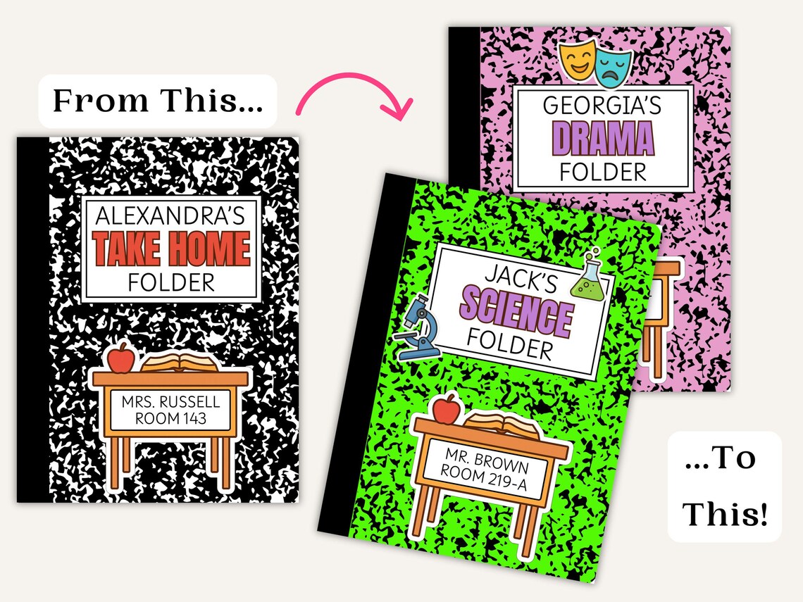 Editable Student Folder Covers, Printable Take Home Folder, Homework ...