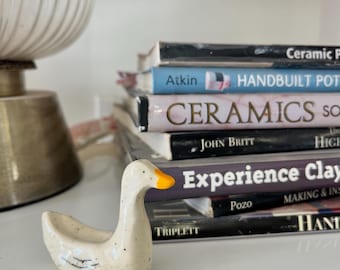 Handmade Ceramic Duck/Goose Figurine/Ring holder