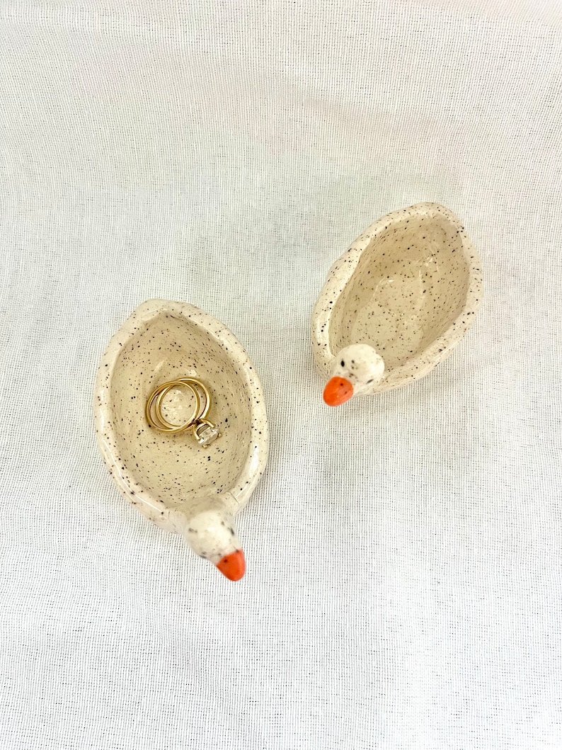 Silly Goose Ceramic Ring Dish, Trinket Tray- Handmade (with love!)