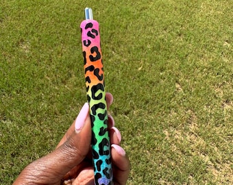 Neon Rainbow Leopard Glitter Gel Pen: Refillable Papermate Inkjoy