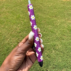 Daisies Glitter Pen | Gel Pen | Refillable Pen