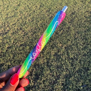 Rainbow Swirl Glitter Pen | Gel Pen | Refillable Pen