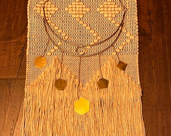 Macrame Wall Decor w/ Gold Accent Piece