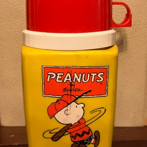 VTG 1958 Peanuts Charlie Brown Snoopy Woodstock 8oz Thermos King
