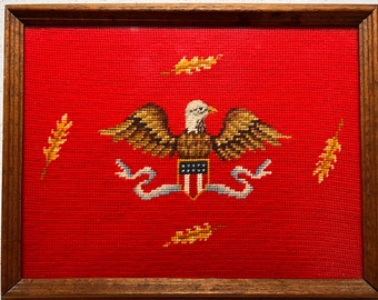 Vintage USA Needlepoint Eagle