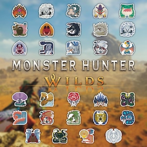 Collection complète d'autocollants Monster Hunter Wilds