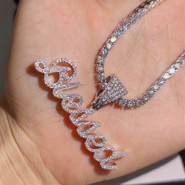 BLESSED | Diamond Tennis Chain and Diamond Pendant