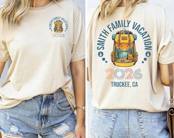 Custom Camping Family Vacation Shirts, Matching Group Hiking tee, Mountain Family Trip 2026 Backpacking Summer Vacation, National Park Trip