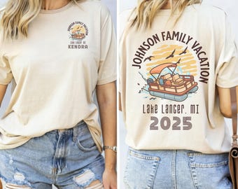 Custom Family Lake Vacation Shirts, Matching Group Reunion T-shirts, Family Trip 2026, Custom Lake tee, Lake Life, Boating, Pontoon Boat