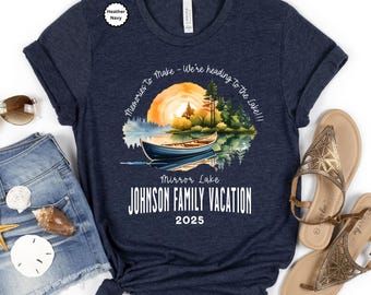 Custom Family Lake Vacation Shirts, Matching Group Reunion T-shirts, Family Trip 2025, Custom Lake tee, Lake Life, Boating, Camping Cousins