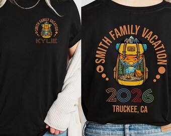 Custom Camping Family Vacation Shirts, Matching Group Hiking tee, Mountain Family Trip 2026 Backpacking Summer Vacation, National Park Trip
