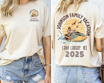 Custom Family Lake Vacation Shirts, Matching Group Reunion T-shirts, Family Trip 2026, Custom Lake tee, Lake Life, Boating, Jet Ski