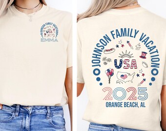 Comfort Colors Custom Patriotic Family Vacation Shirts, Matching Group Reunion tee Family Trip 2026 Independence Day Lake Life, 4th of July