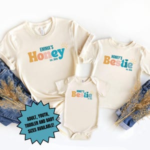 Custom Nonna & Me Shirts, Nonna's Bestie, Grandmas' Boy Girl Baby Bodysuit Pregnancy reveal New Grandma established, Matching Grandma Shirt