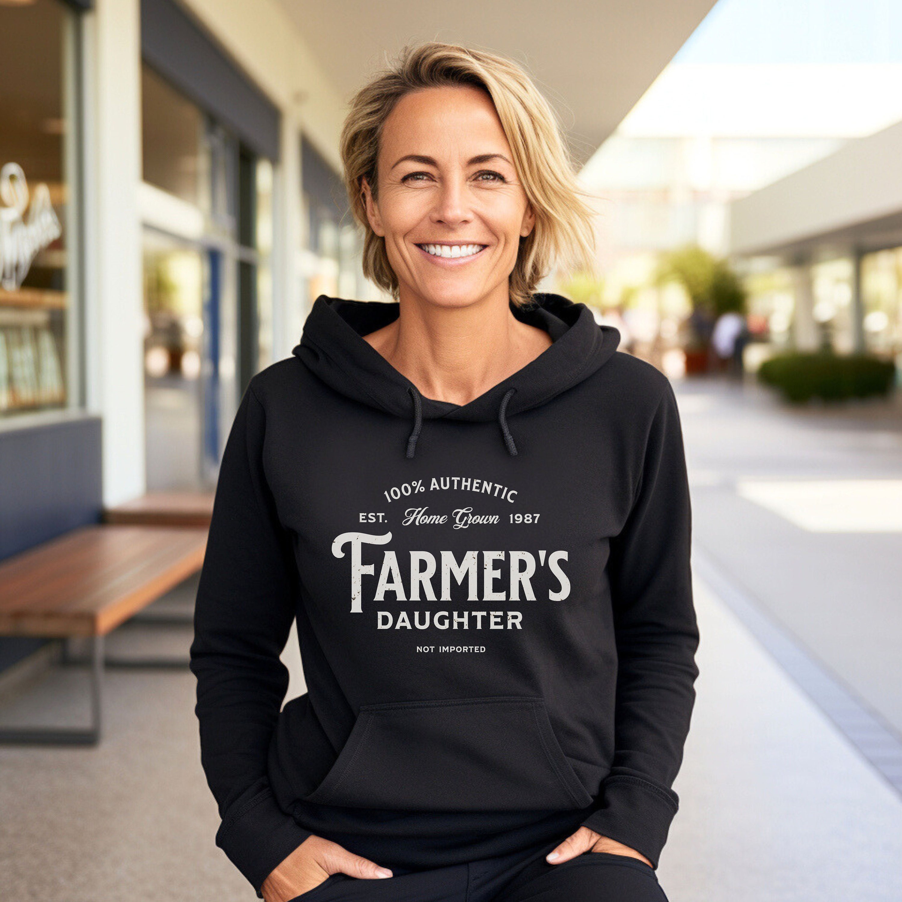 Custom Vintage Farming Hoodie for Farmer's Daughter, Farm Lover Gift