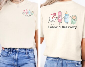 Comfort Colors Mother Baby Nurse Shirt, Tee, Full Zip Hooded Jacket, Labor and Delivery Nurse Jacket, RN tshirt,  Nurse Graduation, Mom Baby