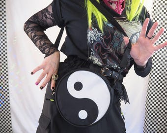Yin Yang Crossbody Bag, Retro 90s Nostalgia Nonbinary Purse