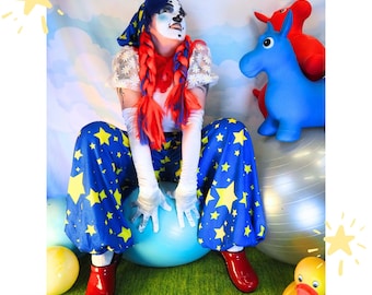 Baggy Pantaloons Night Stardust Cosplay Clowncore Jester Star Balloon Clown Pants
