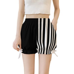Black and White Stripe Shorts - Etsy Black and White Stripe Shorts - Etsy