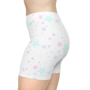 Pastel Stardust Spankies, Womens Kawaii Fairy Kei Bike Shorts