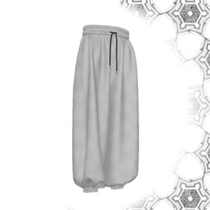 Titanium Warrior Pants, Grey Baggy Sweatpants w Medieval Hex Star Fort Castle Print Slops Breeches Loungewear Pirate Costume Cosplay