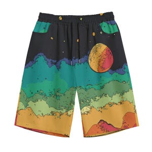 Scifi Lofi Jorts, Denim Casual Baggy Scene Shorts