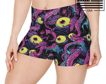 Shoggy Booty Shorts, Creepy Cute Yami Kawaii Yoga Bike Short