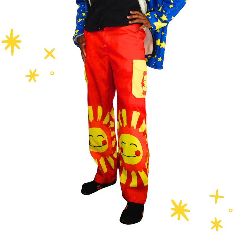 Silly Sun Clowncore Cargos, Clown Pants W Cargo Pockets Adult Costume ...