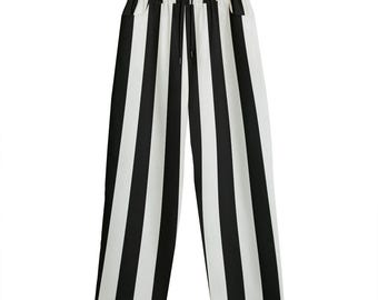 Juicy Beetle Suit Pants ;) Black and White Stripe Canvas Creepy Clowncore Whimsigoth Maximalist Wide