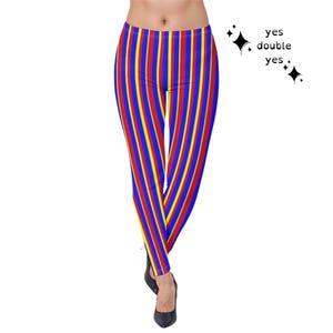 Leggings Clowncore con rayas de payaso, ¡tallas grandes hasta 5XL!