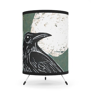 Forestcore Raben Nachttischlampe Crowcore Lampenschirm Mond Lampen Fee Fee Grunge süsse Lampe Moderne Tischlampe Edgar Allan Poe