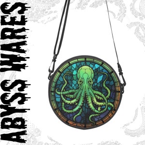 Cthulhu Purse Church of HP Lovecraft Handbag Stained Glass-Look Stunning Tentacle Sea Monster Bag Fhtagn Hail R'lyea Lovecraftian Gamer bag