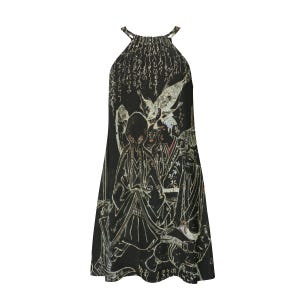 Vestido Ukiyo-e Cthulhu, vestido gótico polvo japonês