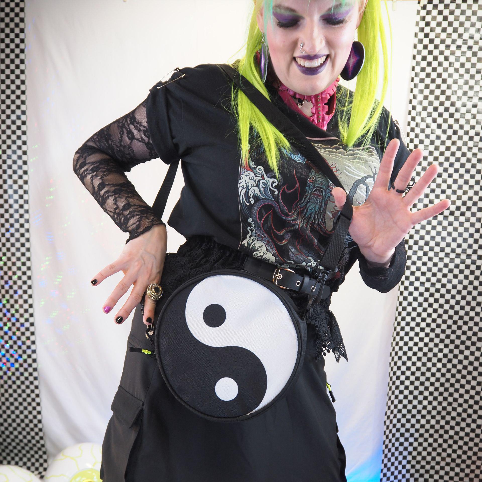 Yin Yang Crossbody Bag, Retro 90s Nostalgia Nonbinary Purse